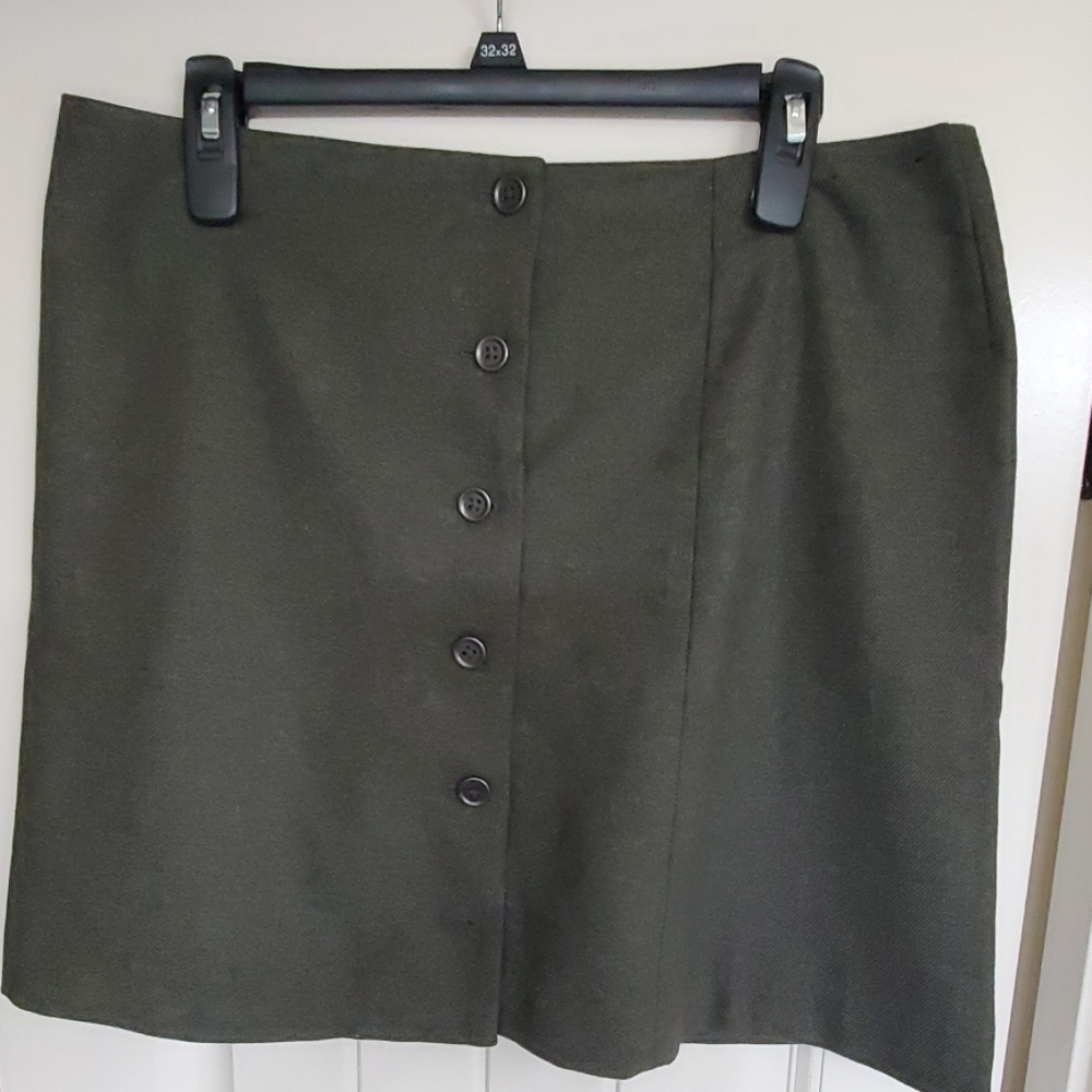 Olive green A-line skirt